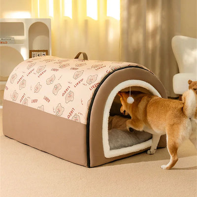 Foldable Dog Cave Bed