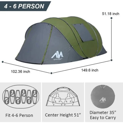 6 Person Camping Double Layer Tent - Furvenzy