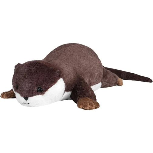 Plush toy otter on a white background