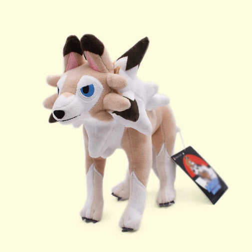 Pokemon Lycanroc Plush – Shiny Midnight & Midday Wolf Stuffed Toy