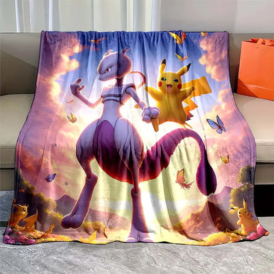 Mewtwo Pokemon Flannel Blanket - Furvenzy