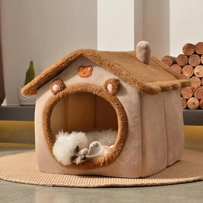 Foldable Pet House Puppy Cave Bed