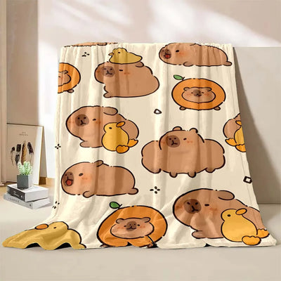 Capybara Printed Warm Blanket Furvenzy