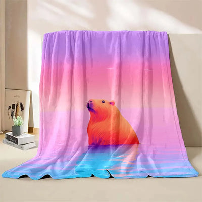 Capybara Printed Warm Blanket Furvenzy Style D 75x90cm(30x35in)