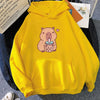 Capybara Drinking Bubble Tea Hoodie Furvenzy Yellow XS