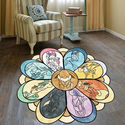 Round Pokemon Pikachu Carpet - Furvenzy