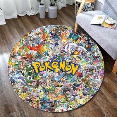 Round Pokemon Pikachu Carpet 20