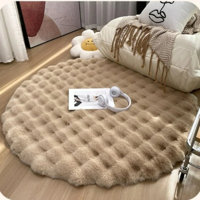 Plush Round Carpet Rugs for Living Room - Furvenzy