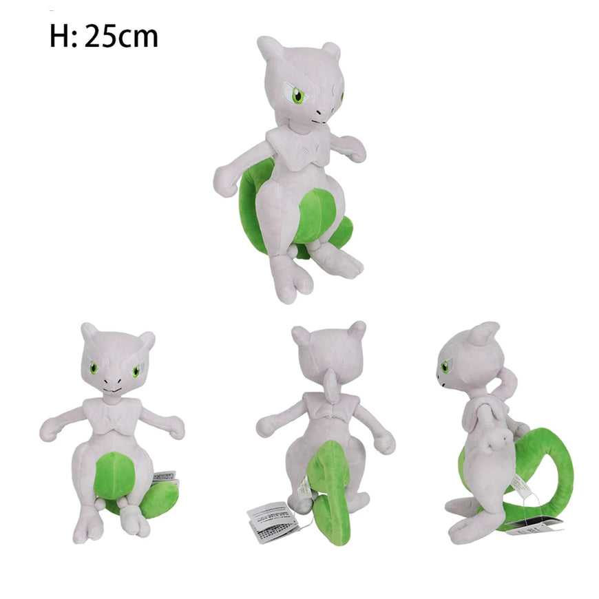 White and green plush toy with a height of 25cm on a white background, labeled 'Playtime toy store'.