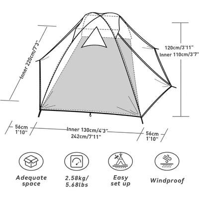 2-4 Person Lightweight Camping Tent - Furvenzy