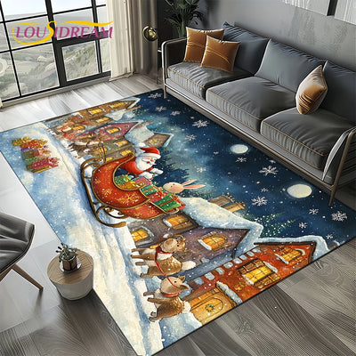 Christmas Santa Claus Carpet Rug Furvenzy