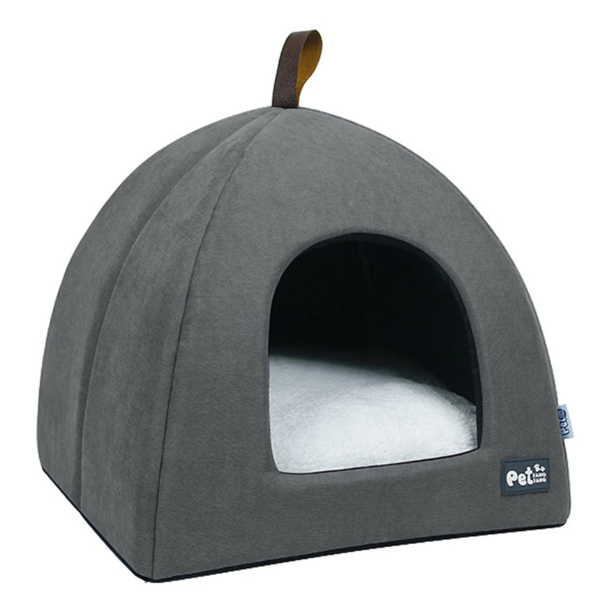 Foldable Cat Dog Bed House with Mat Furvenzy 47x47x45 Cm - 14Kg Pet