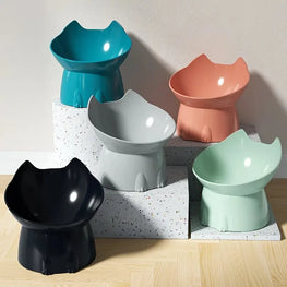 Elevated Cat Bowl Tilted Anti-Tip Feeding Dish