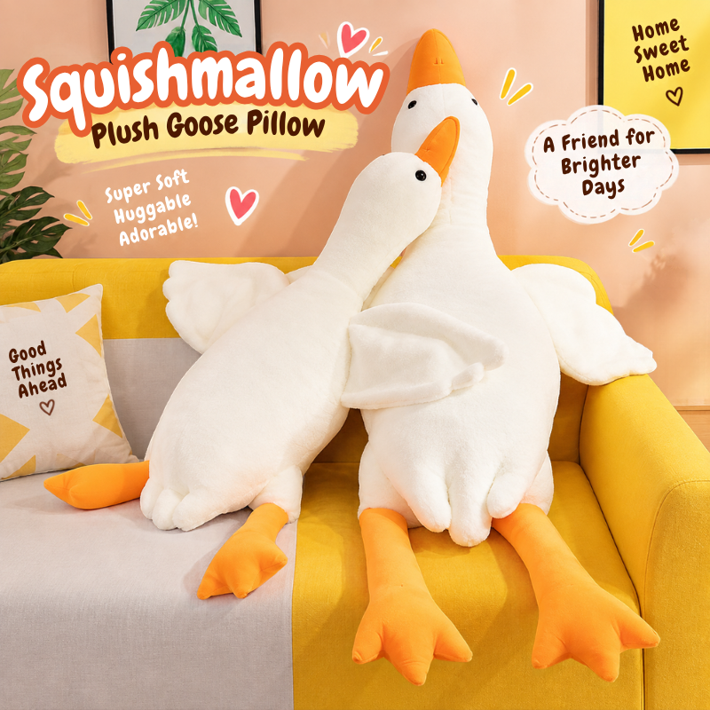Squishmallow Plush Goose Pillow – Soft Stuffed Animal for Bed & Sofa