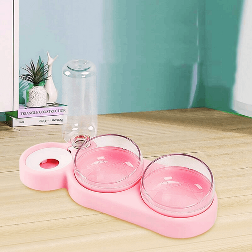 3 in 1 Elevated Cat Bowl with Water Fountain Furvenzy