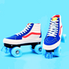 Canvas Roller Skates Blue and White