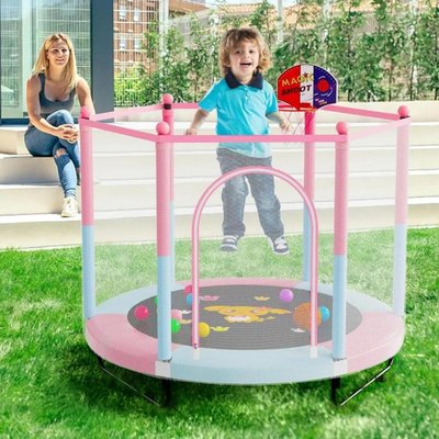 5 FT Trampoline for Kids with Basketball Hoop Furvenzy