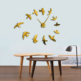 Flying Birds Wall Clock Furvenzy Gold 27 Inch