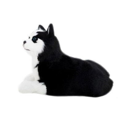 Realistic White Siberian Husky Dog Plush Stuffed Toy