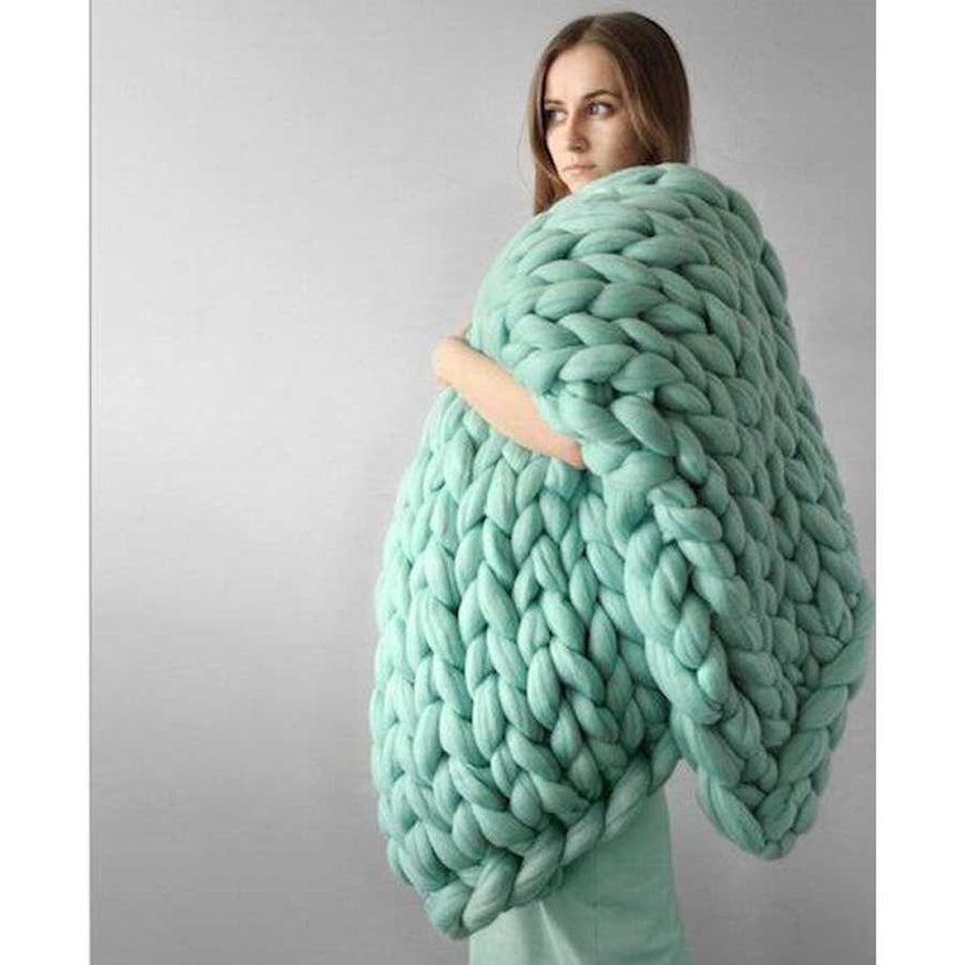 Merino Wool Throw Blanket Furvenzy 60x60cm 16
