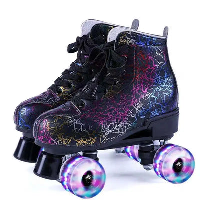 Printed Double Row Roller Skates 6