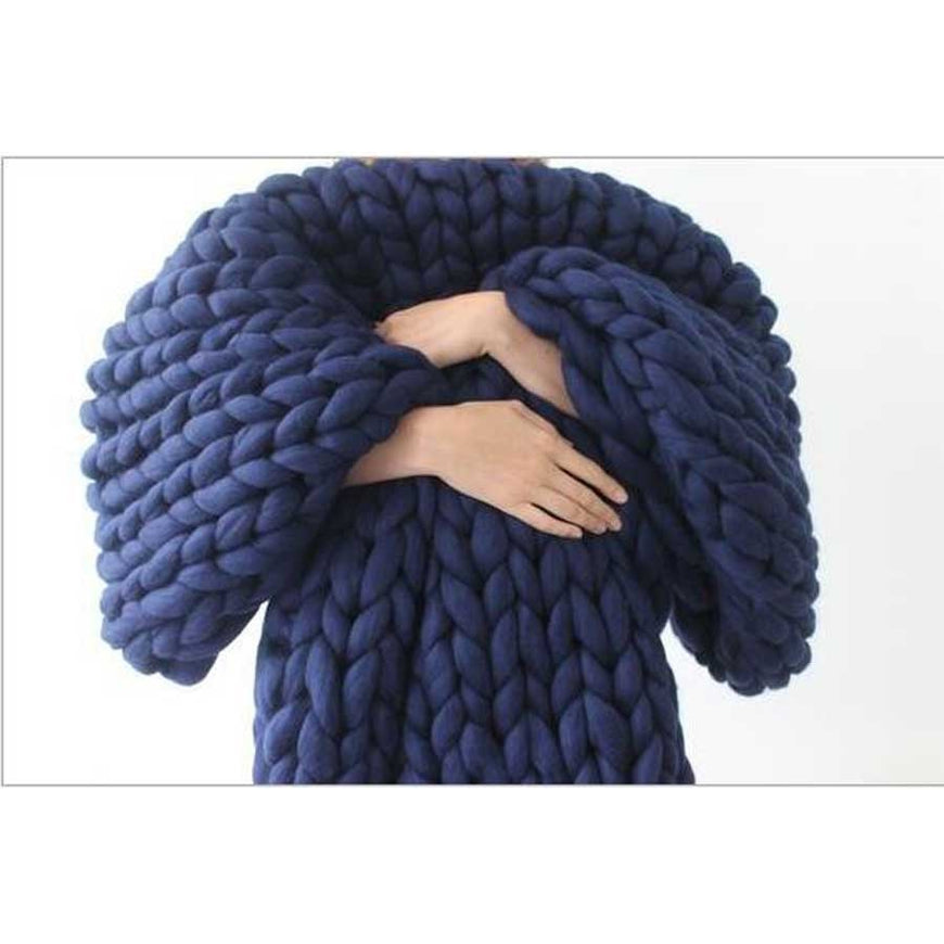Merino Wool Throw Blanket Furvenzy 60x60cm 5