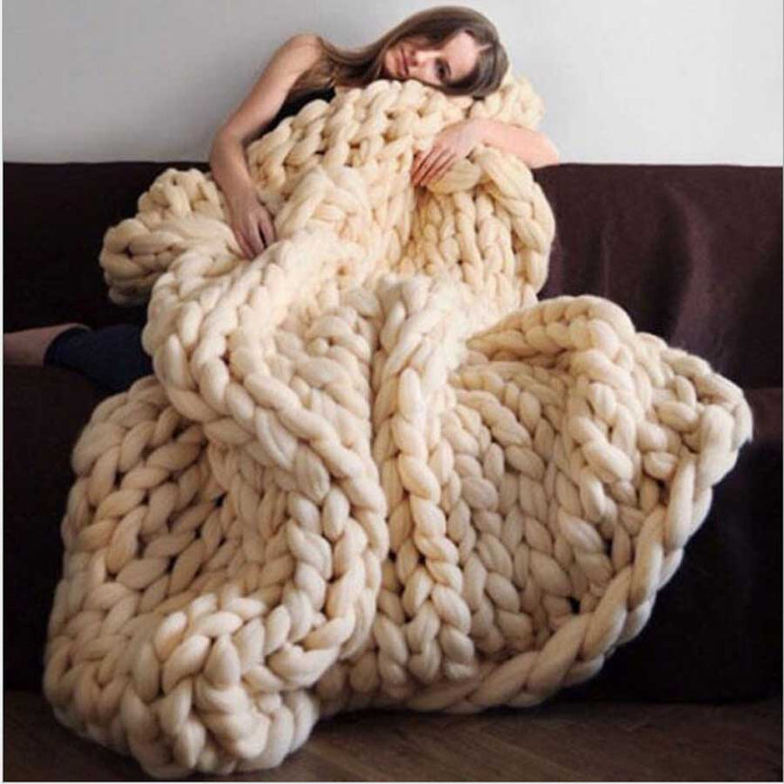 Merino Wool Throw Blanket Furvenzy 60x60cm 15