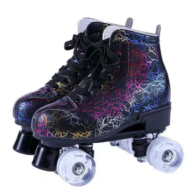 Printed Double Row Roller Skates - Furvenzy