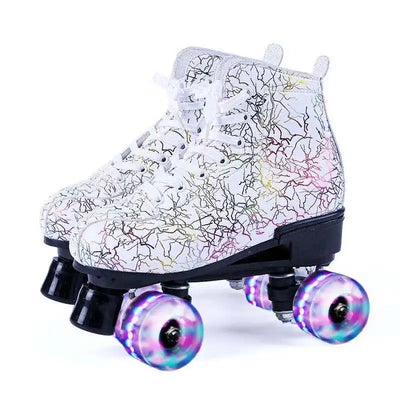 Printed Double Row Roller Skates - Furvenzy