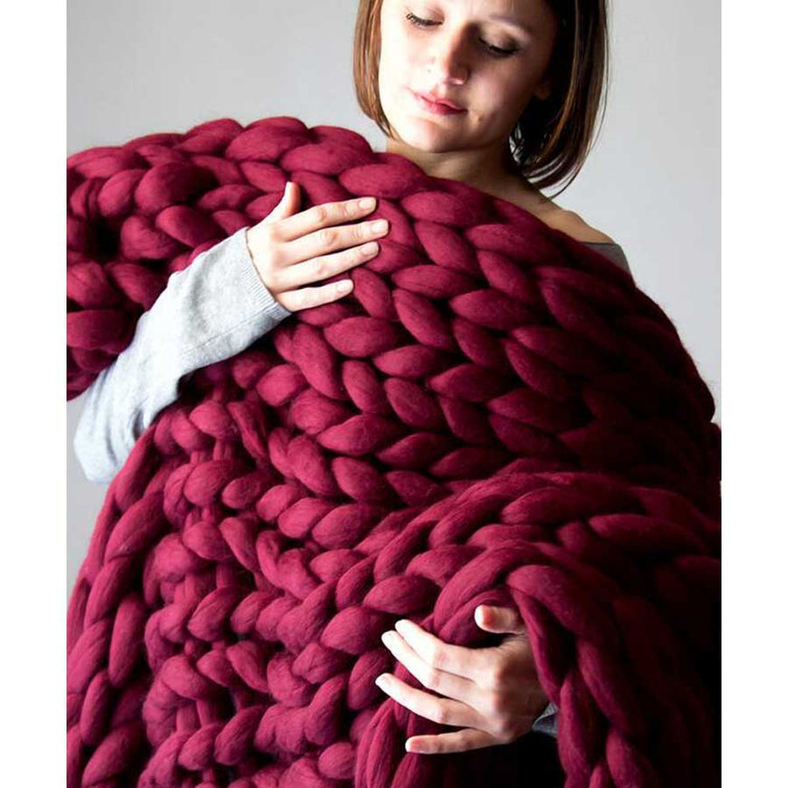 Merino Wool Throw Blanket Furvenzy 60x60cm 10