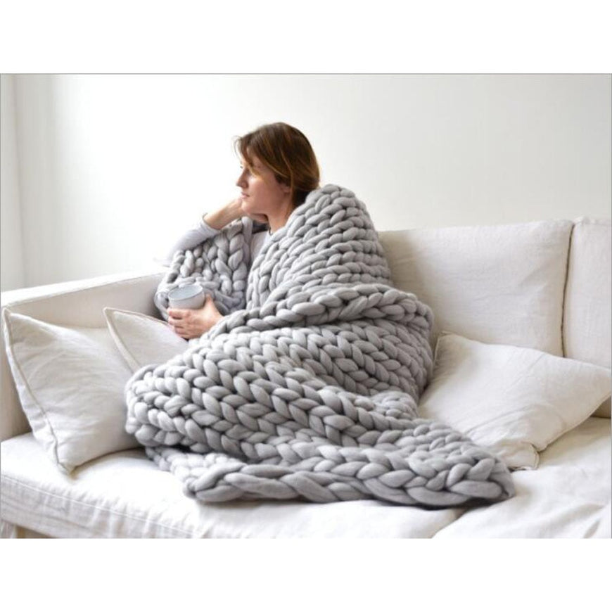 Merino Wool Throw Blanket Furvenzy 60x60cm 2