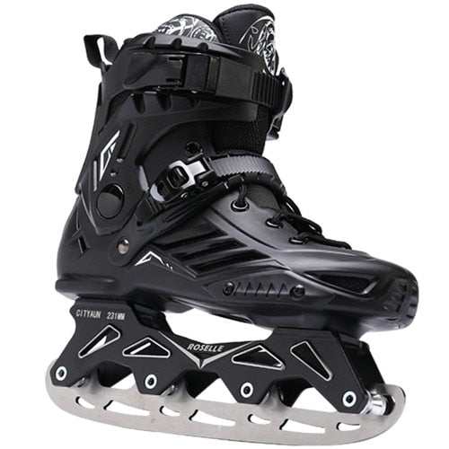 Inline Roller Skates for Men & Women Furvenzy IceSkateBlack Men's 4.5 (Ladies 5.5)