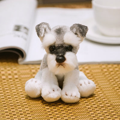 Realistic Schnauzer Dog Plush Stuffed Toy