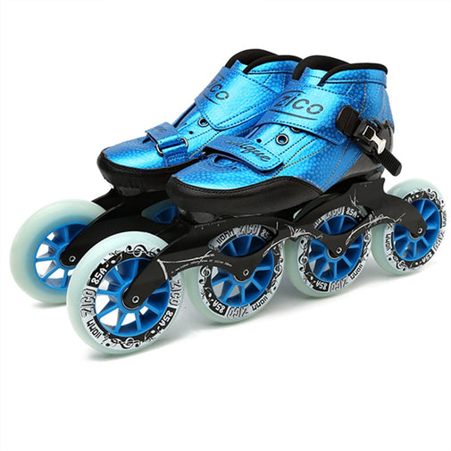 Outdoor Inline Roller Skates Shoes for Adults & Kids Furvenzy Blue Men's 2 (Ladies 3)