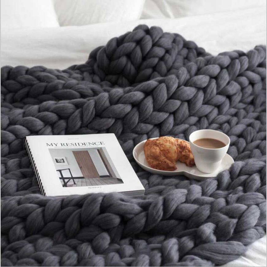 Merino Wool Throw Blanket Furvenzy 60x60cm 14