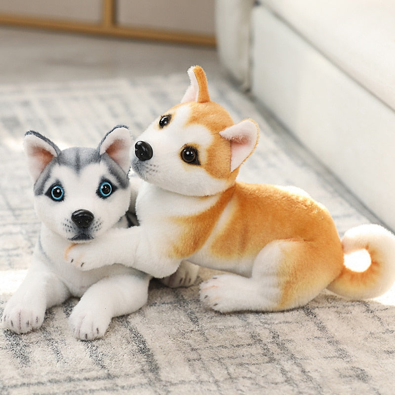 Realistic Dogs Plush Toys - Husky / Shiba Inu / Dalmatian / Pug / Migr -  Furvenzy