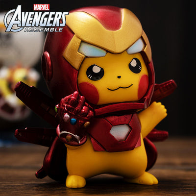 Pokemon Anime - Iron Man Spiderman Furvenzy Pikachu Iron Man 10cm