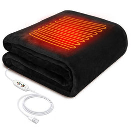 Electric Heated Throw Blanket Furvenzy Black