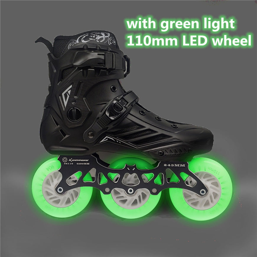 LED Roller Skate Shoes - 3 Wheels Inline Furvenzy 3X110mm LED13 Men's 5 (Ladies 6)