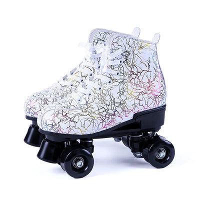 Printed Double Row Roller Skates - Furvenzy