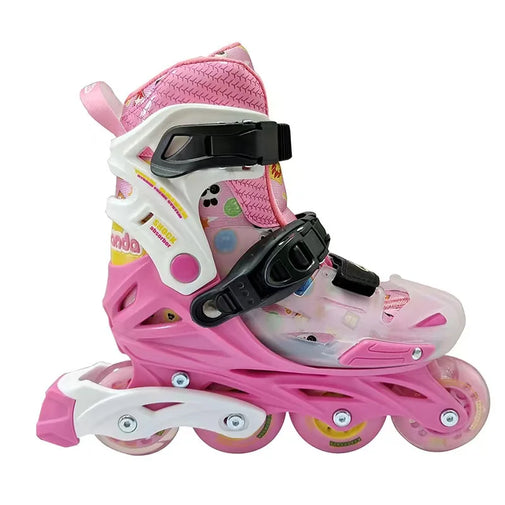 Beginners Adjustable Inline Roller Skates Sneakers Furvenzy Pink 29-32