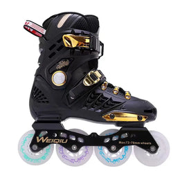 Professional Flat Inline Roller Skates for Men & Women Furvenzy Gold Men's 4 (Ladies 5)