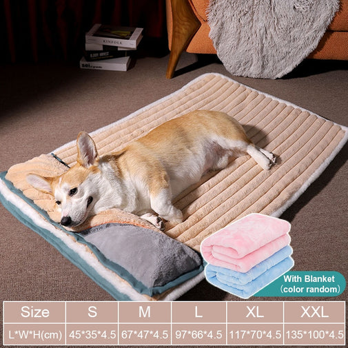 Dog Bed with Padded Cushion Furvenzy Coffee with blanket S