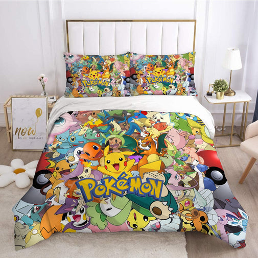 Pokemon Pikachu Quilt Cover Bedding Furvenzy