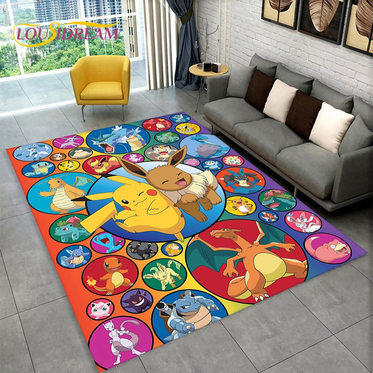 Pokemon Rug Square Pokemon Area Rug Carpet – Furvenzy
