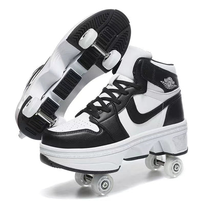 Four-Wheel Retractable Roller Skates Shoes - Furvenzy