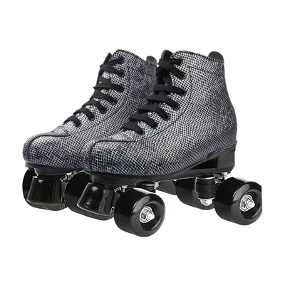 Leather Quad Roller Skates Shoes - Furvenzy