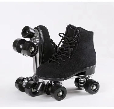 Leather Roller Skates Shoes Quad Sneakers - Furvenzy