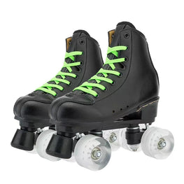 Men Women Black PU Leather Roller Skates Furvenzy PU Wheel Men's 4.5 (Ladies 5.5)