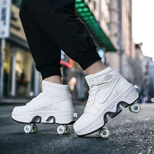Four-Wheel Retractable Roller Skates Shoes Furvenzy